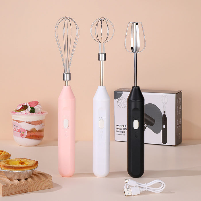 Hand-held Electric Whisk Household Baking Cake Egg White Whisk Small Straight Handle Whisk Wireless Whisk