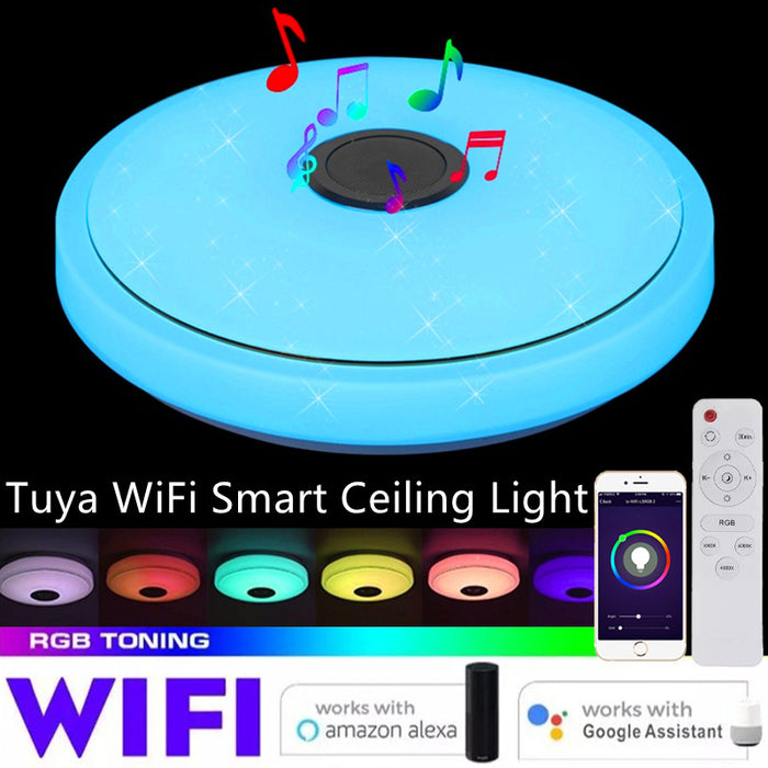 Smart Ceiling Light, Tuya WiFi LED with Colorful App Remote Control, Bluetooth Connectivity, Compatible with Alexa and Google Home