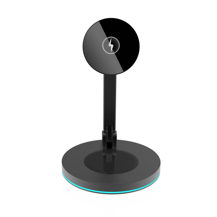 2-in-1 Magnetic Wireless Charger Stand for Apple Devices - Fast Charging Station