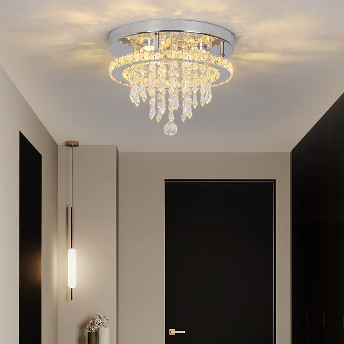 Crystal Ceiling Lamp Round Light Luxury Creative Bedroom Lamps