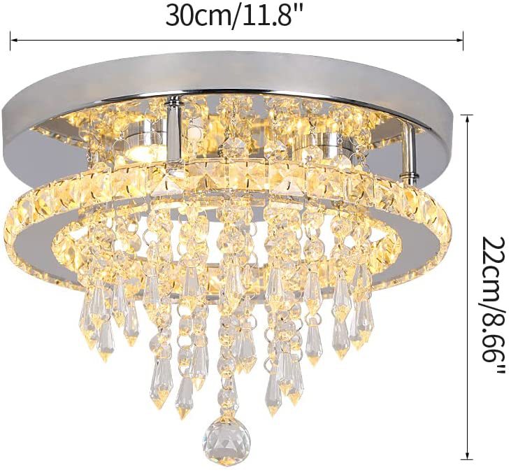 Crystal Ceiling Lamp Round Light Luxury Creative Bedroom Lamps