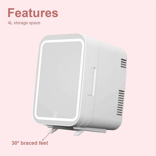 Cooseon 4L Mini Mirror Fridge, Beauty Makeup Skincare Refrigerator, AC/DC Heated Cooling Beauty Refrigerator, Car Mini Fridge